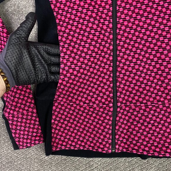 Lululemon Radiant Jacket Women's Size 6 Pink Black Full Zip Check Checkered - Picture 4 of 11
